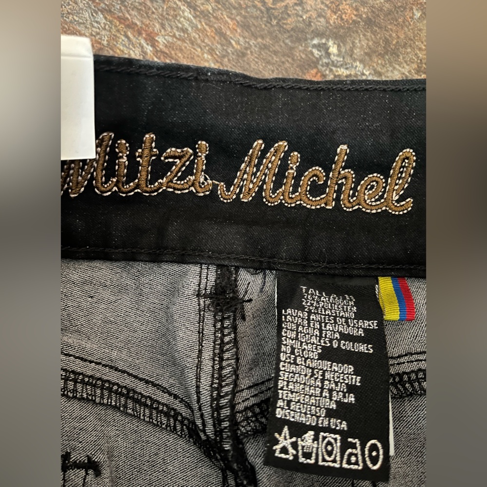 New Mitzi Michel black high rise lace up leg goth punk grunge skinny jean. 11 - Picture 7 of 11
